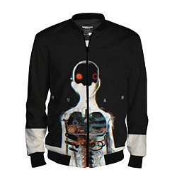 Бомбер мужской Three Days Grace: Skeleton, цвет: 3D-черный
