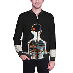 Бомбер мужской Three Days Grace: Skeleton, цвет: 3D-черный — фото 2