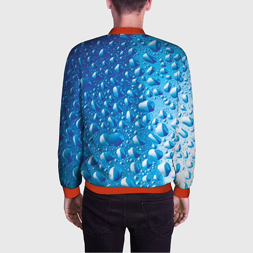 Мужской бомбер Капли воды / 3D-Красный – фото 4