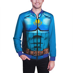 Бомбер мужской Капитан Казахстан, цвет: 3D-синий — фото 2