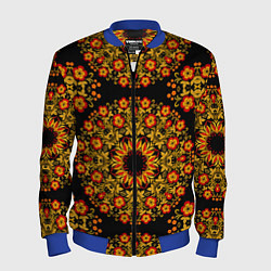 Бомбер мужской Хохлома Роспись, цвет: 3D-синий