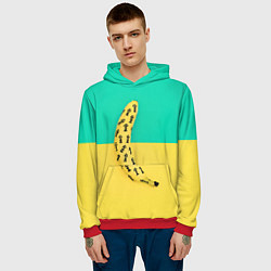 Толстовка-худи мужская Банан 5, цвет: 3D-красный — фото 2