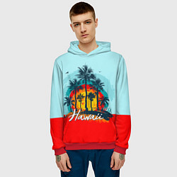 Толстовка-худи мужская HAWAII 6, цвет: 3D-красный — фото 2