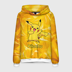 Толстовка-худи мужская Pikachu, цвет: 3D-белый