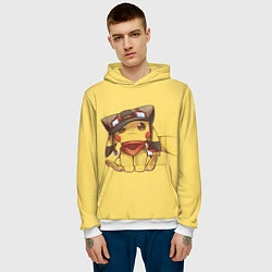 Толстовка-худи мужская Pikachu, цвет: 3D-белый — фото 2