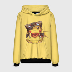 Толстовка-худи мужская Pikachu, цвет: 3D-черный