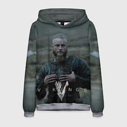 Толстовка-худи мужская Vikings: Ragnarr Lodbrok, цвет: 3D-меланж