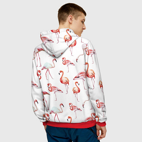 Мужская толстовка Действия фламинго / 3D-Красный – фото 4