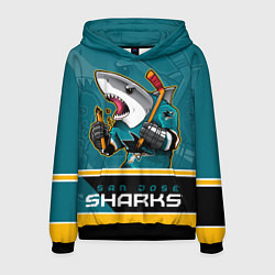 Толстовка-худи мужская San Jose Sharks, цвет: 3D-черный