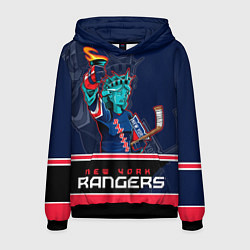 Толстовка-худи мужская New York Rangers, цвет: 3D-черный