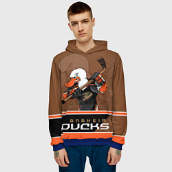 Толстовка-худи мужская Anaheim Ducks, цвет: 3D-синий — фото 2