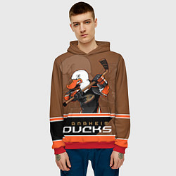 Толстовка-худи мужская Anaheim Ducks, цвет: 3D-красный — фото 2