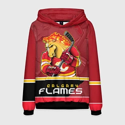 Толстовка-худи мужская Calgary Flames, цвет: 3D-черный