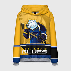 Толстовка-худи мужская St. Louis Blues, цвет: 3D-меланж