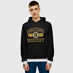 Толстовка-худи мужская Boston Bruins: Est.1924, цвет: 3D-белый — фото 2