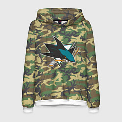 Толстовка-худи мужская Sharks Camouflage, цвет: 3D-белый