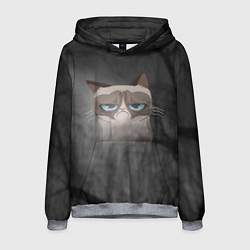 Толстовка-худи мужская Grumpy Cat, цвет: 3D-меланж