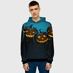 Толстовка-худи мужская Halloween3, цвет: 3D-черный — фото 2