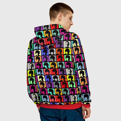 Мужская толстовка The Beatles: pop-art / 3D-Красный – фото 4