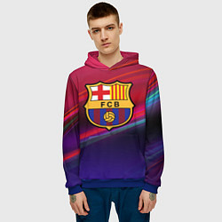 Толстовка-худи мужская ФК Барселона, цвет: 3D-синий — фото 2