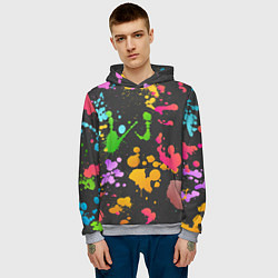 Толстовка-худи мужская Игра красок, цвет: 3D-меланж — фото 2
