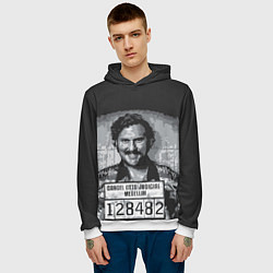 Толстовка-худи мужская Pablo Escobar: Smile, цвет: 3D-белый — фото 2