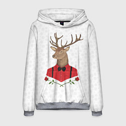Толстовка-худи мужская Christmas Deer, цвет: 3D-меланж