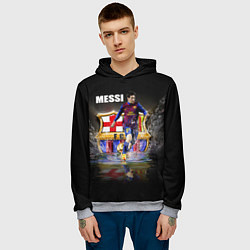 Толстовка-худи мужская Messi FCB, цвет: 3D-меланж — фото 2