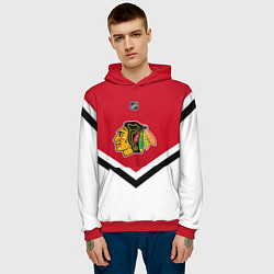 Толстовка-худи мужская NHL: Chicago Blackhawks, цвет: 3D-красный — фото 2