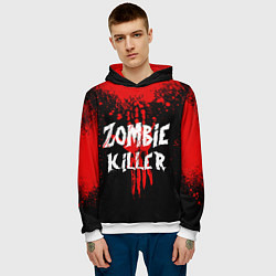 Толстовка-худи мужская Zombie Killer, цвет: 3D-белый — фото 2