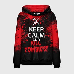 Толстовка-худи мужская Keep Calm & Kill Zombies, цвет: 3D-черный