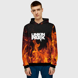 Толстовка-худи мужская Linkin Park: Hell Flame, цвет: 3D-черный — фото 2