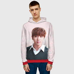 Толстовка-худи мужская Kim SeokJin, цвет: 3D-красный — фото 2