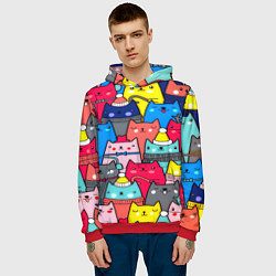 Толстовка-худи мужская Отряд котиков, цвет: 3D-красный — фото 2