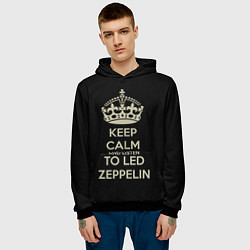 Толстовка-худи мужская Keep Calm & Led Zeppelin, цвет: 3D-черный — фото 2