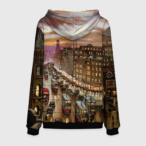 Мужская толстовка Улицы старого Лондона / 3D-Черный – фото 2