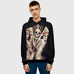 Толстовка-худи мужская Poker Skull, цвет: 3D-черный — фото 2