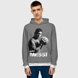 Толстовка-худи мужская Leo Messi, цвет: 3D-белый — фото 2