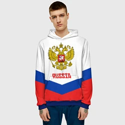 Толстовка-худи мужская Russia Hockey Team, цвет: 3D-синий — фото 2