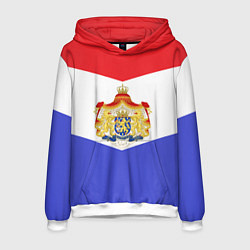 Толстовка-худи мужская Флаг и герб Голландии, цвет: 3D-белый