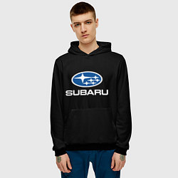 Толстовка-худи мужская Subaru - emblem, цвет: 3D-черный — фото 2