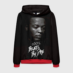 Толстовка-худи мужская Dr. Dre: 100% Beats цвета 3D-красный — фото 1