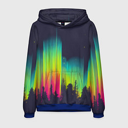 Толстовка-худи мужская Северное сияние, цвет: 3D-синий