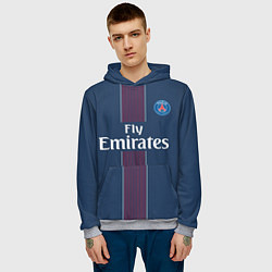 Толстовка-худи мужская PSG FC: Blue, цвет: 3D-меланж — фото 2