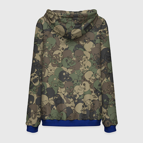 Мужская толстовка Камуфляж с черепами / 3D-Синий – фото 2