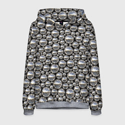 Толстовка-худи мужская Серебряные шары, цвет: 3D-меланж