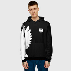 Толстовка-худи мужская Russia - Black collection, цвет: 3D-черный — фото 2