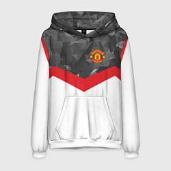 Толстовка-худи мужская Man United FC: Grey Polygons, цвет: 3D-белый