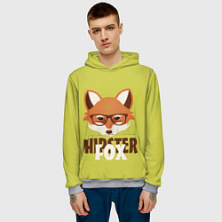 Толстовка-худи мужская Hipster Fox, цвет: 3D-меланж — фото 2