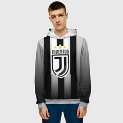 Толстовка-худи мужская Juventus FC: New logo, цвет: 3D-меланж — фото 2